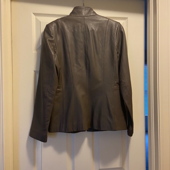 Cole Haan Womans Brown Leather Jacket S/P - Picture 2 of 3